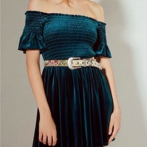 So sweet! Urban Outfitters velvet smocked dress.